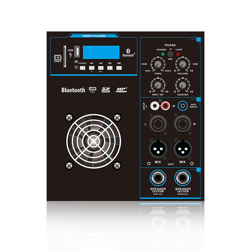 SUB12-2.1: Mix Out e uscita di potenza per modulo funzionale altoparlante line array di uscita di potenza a 2.1 o 2.2 canali satellitari