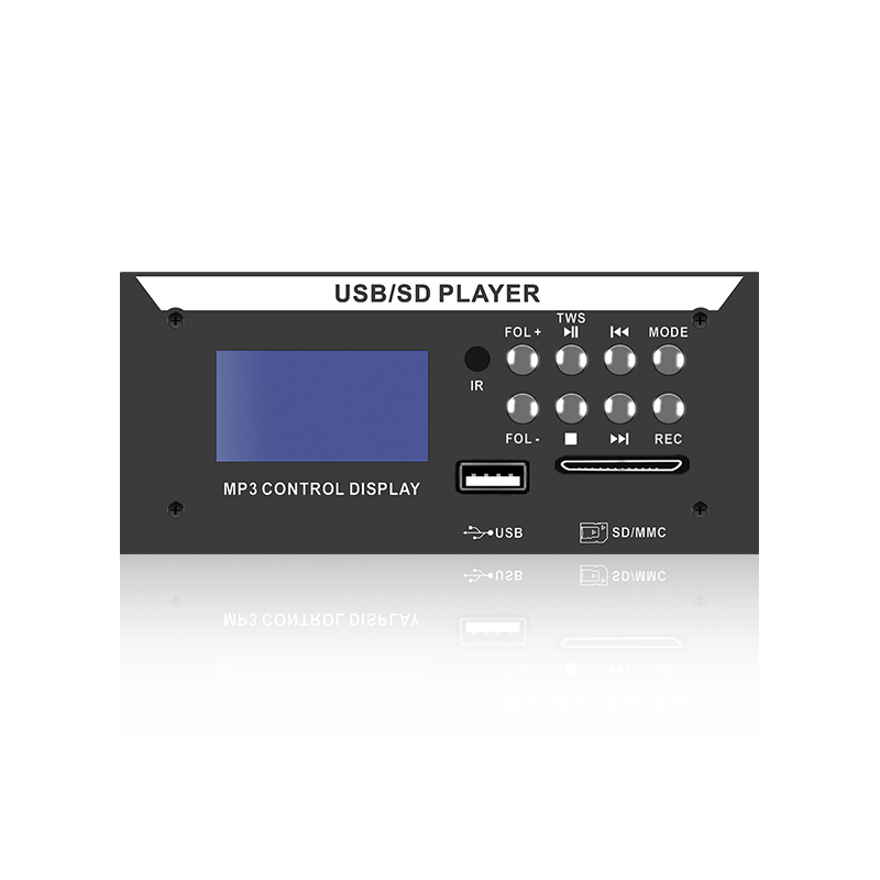 LCD8226: Lettore MP3 con schermo LCD, telecomando IR a otto pulsanti, connettore SD/USB, con Bluetooth, TWS