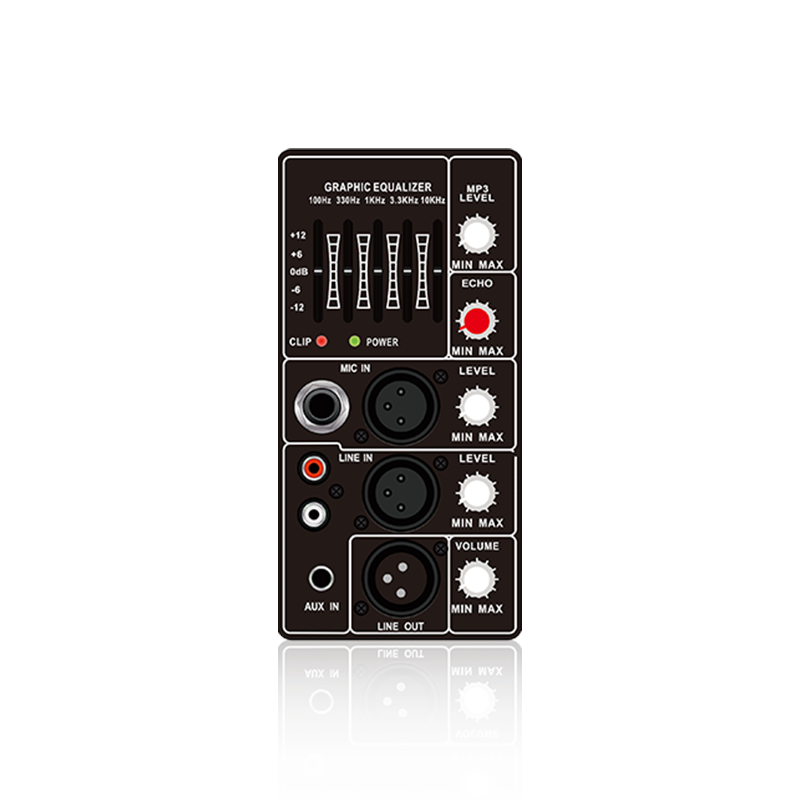 PL66: modulo funzionale analogico verticale con ingresso a canale microfonico singolo e controllo dell'eco del microfono