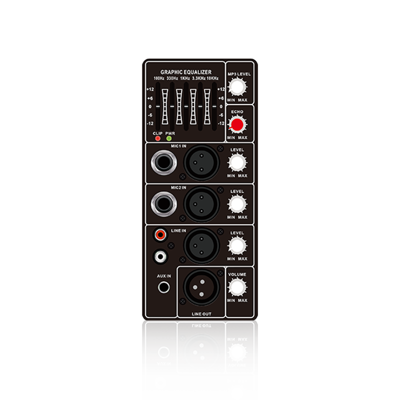 PL70: modulo funzionale analogico verticale con 2 ingressi per microfono e canale a linea singola