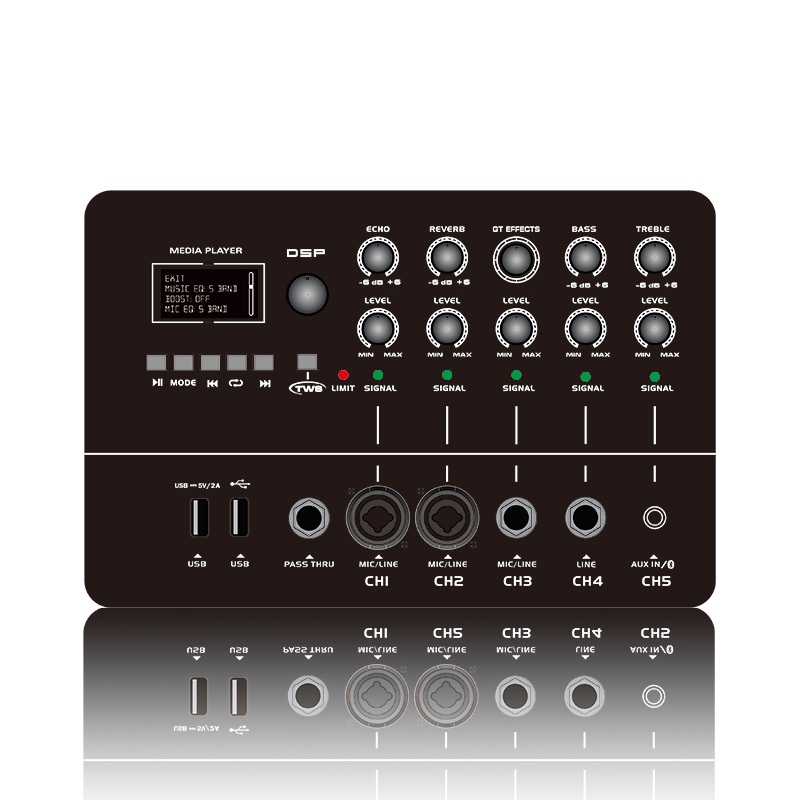 MK12-1.1: sistema PA tutto in uno a colonna con modulo pannello frontale mixer digitale multicanale