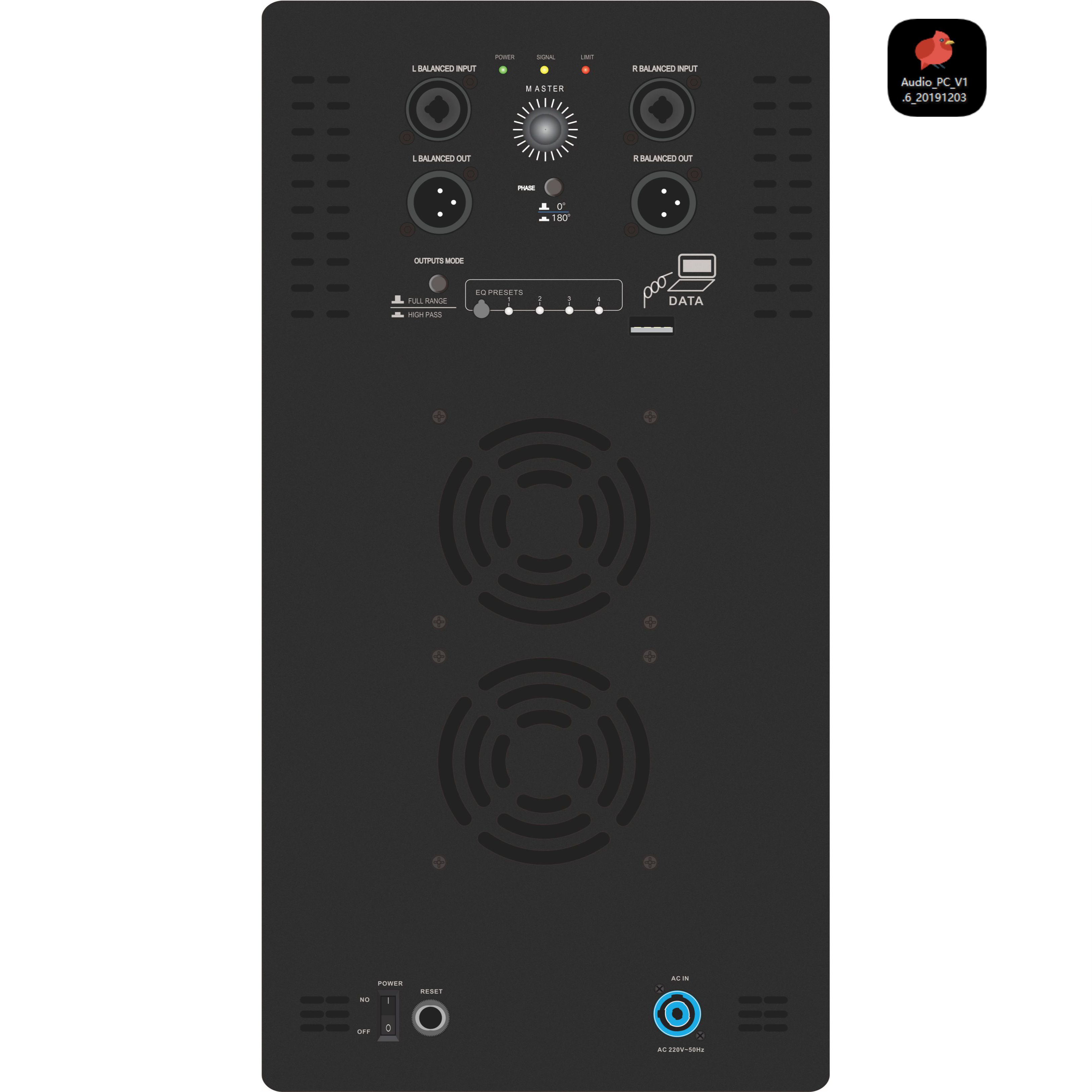 Amplificatore di sistema subwoofer amplificato DSP1904SUB