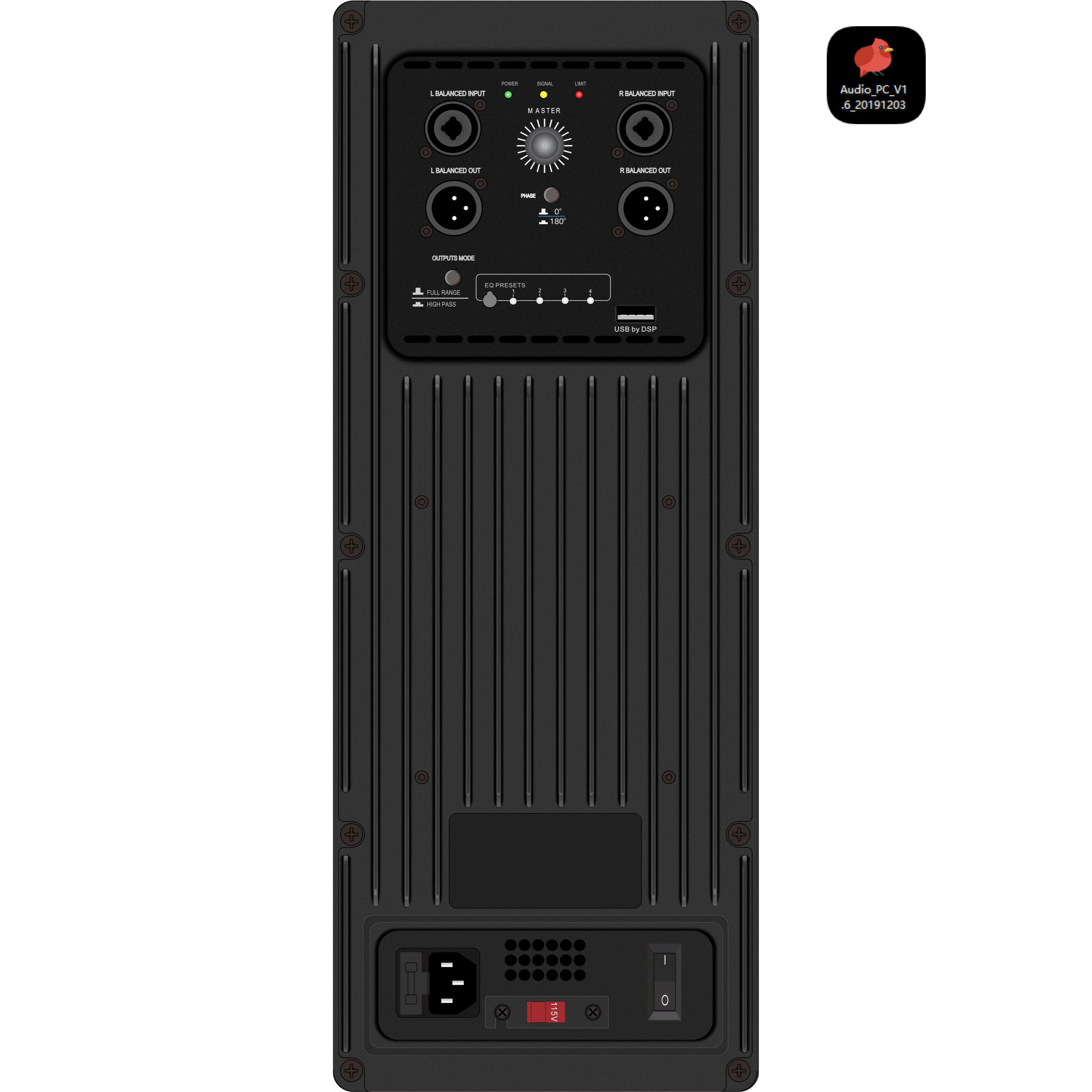Amplificatore di sistema subwoofer amplificato DSP1904SUB