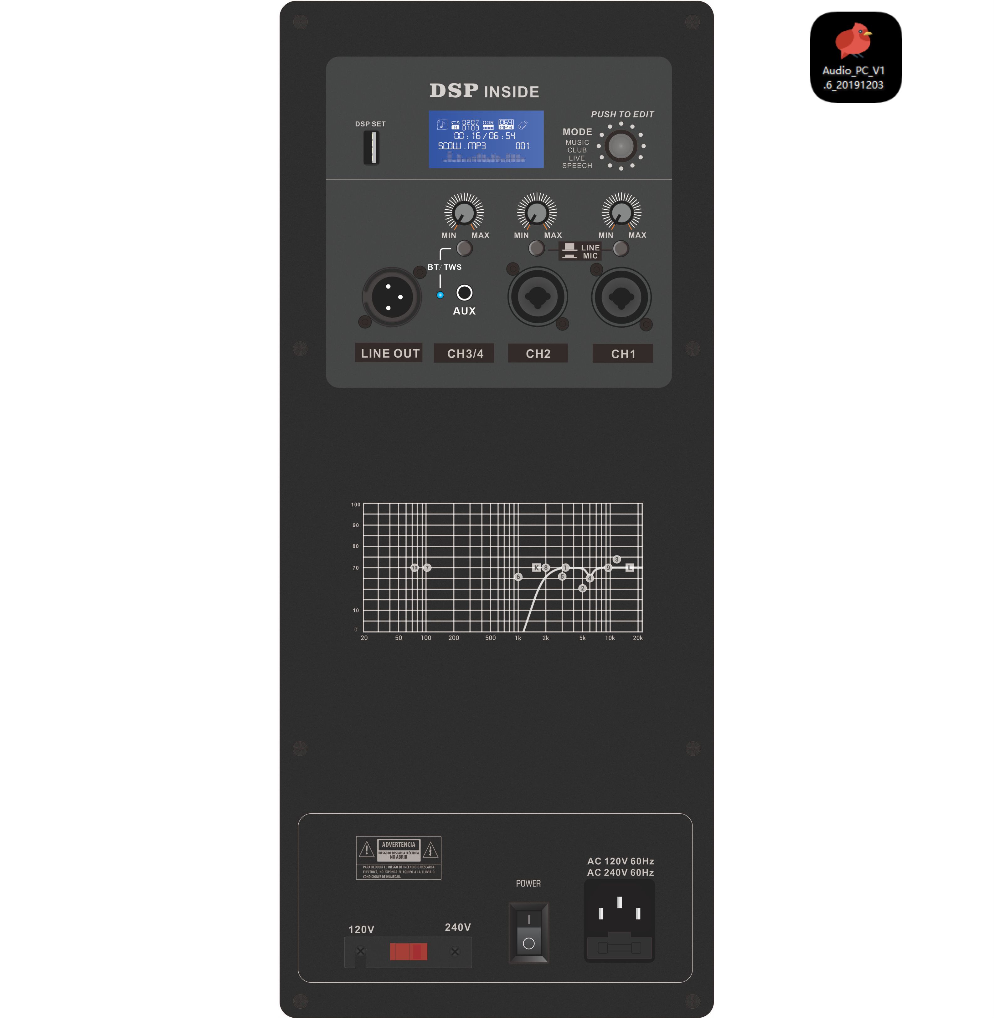 DSP1801 Amplificatore per altoparlanti attivi full-range