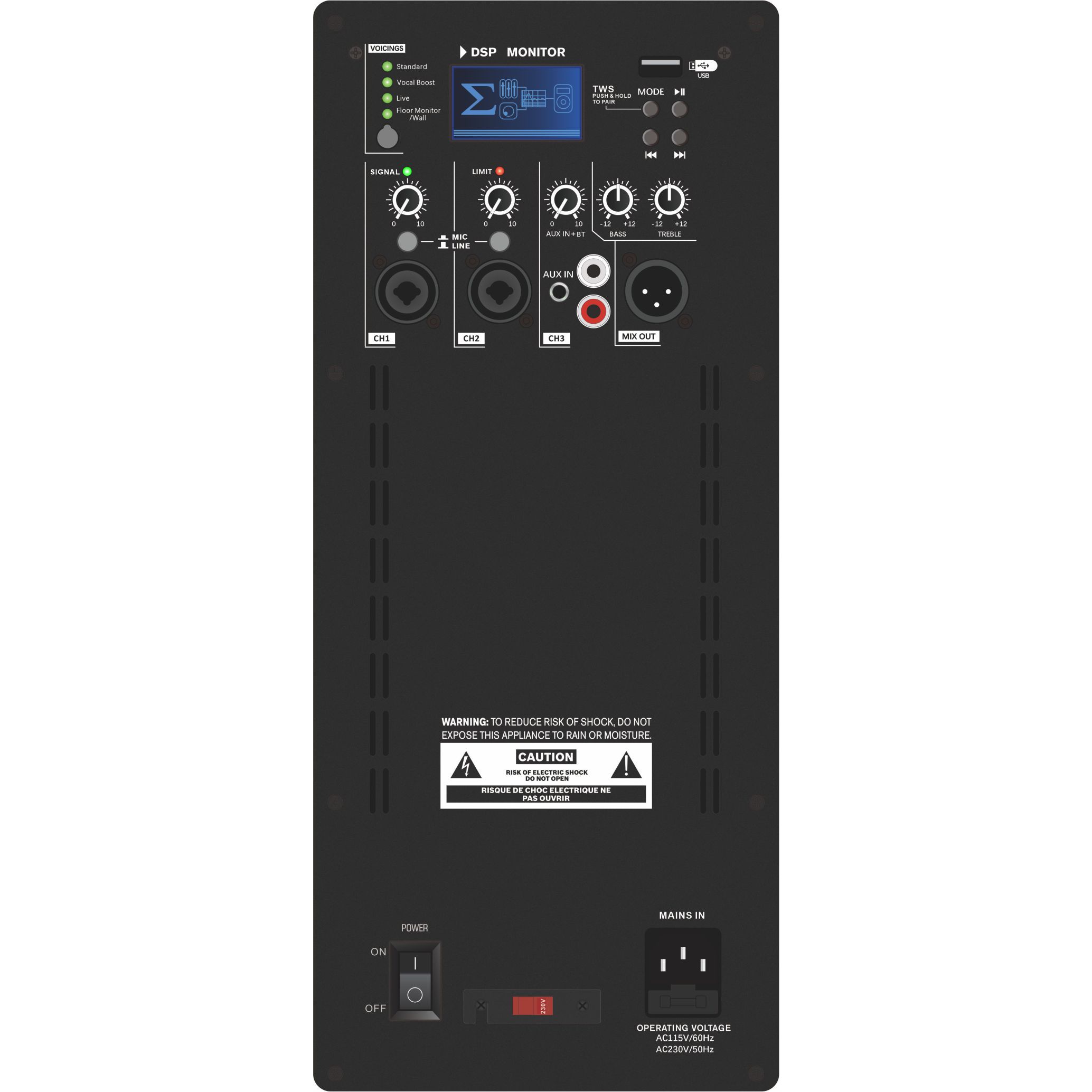 DSP1807 Amplificatore per altoparlanti attivi DSP a 2 vie
