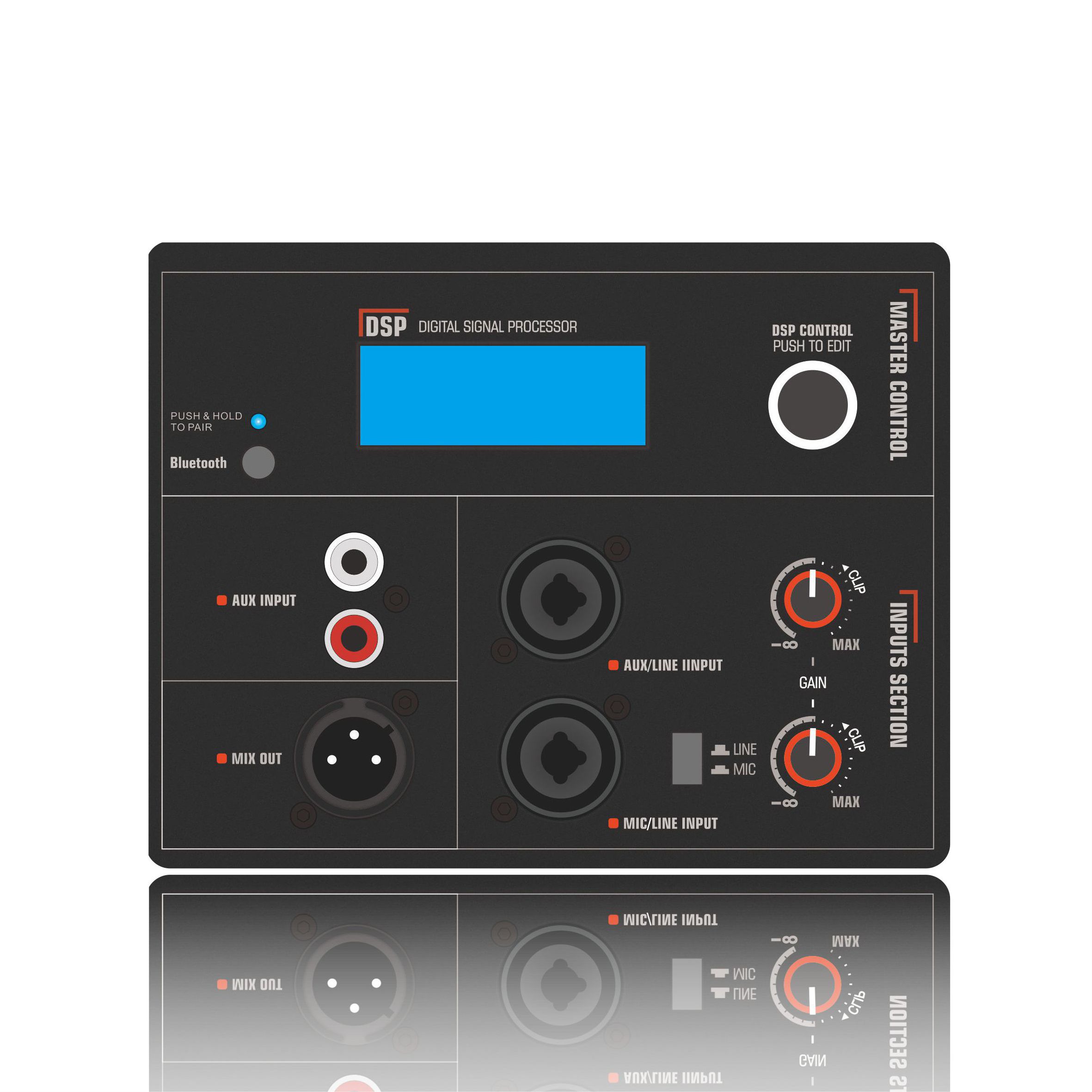 DSP1901: Ingresso RCA stereo con controllo DSP a manopola singola Modulo funzionale DSP basato su ADAU1701
