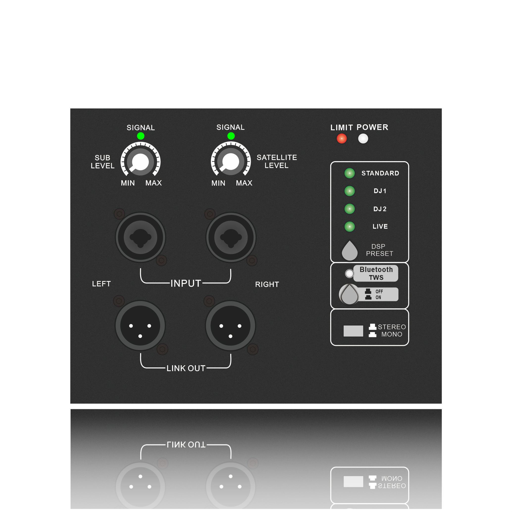 Subwoofer amplificato serie DSP1903SUB Sistema a 1.1/2.1/2.2 canali