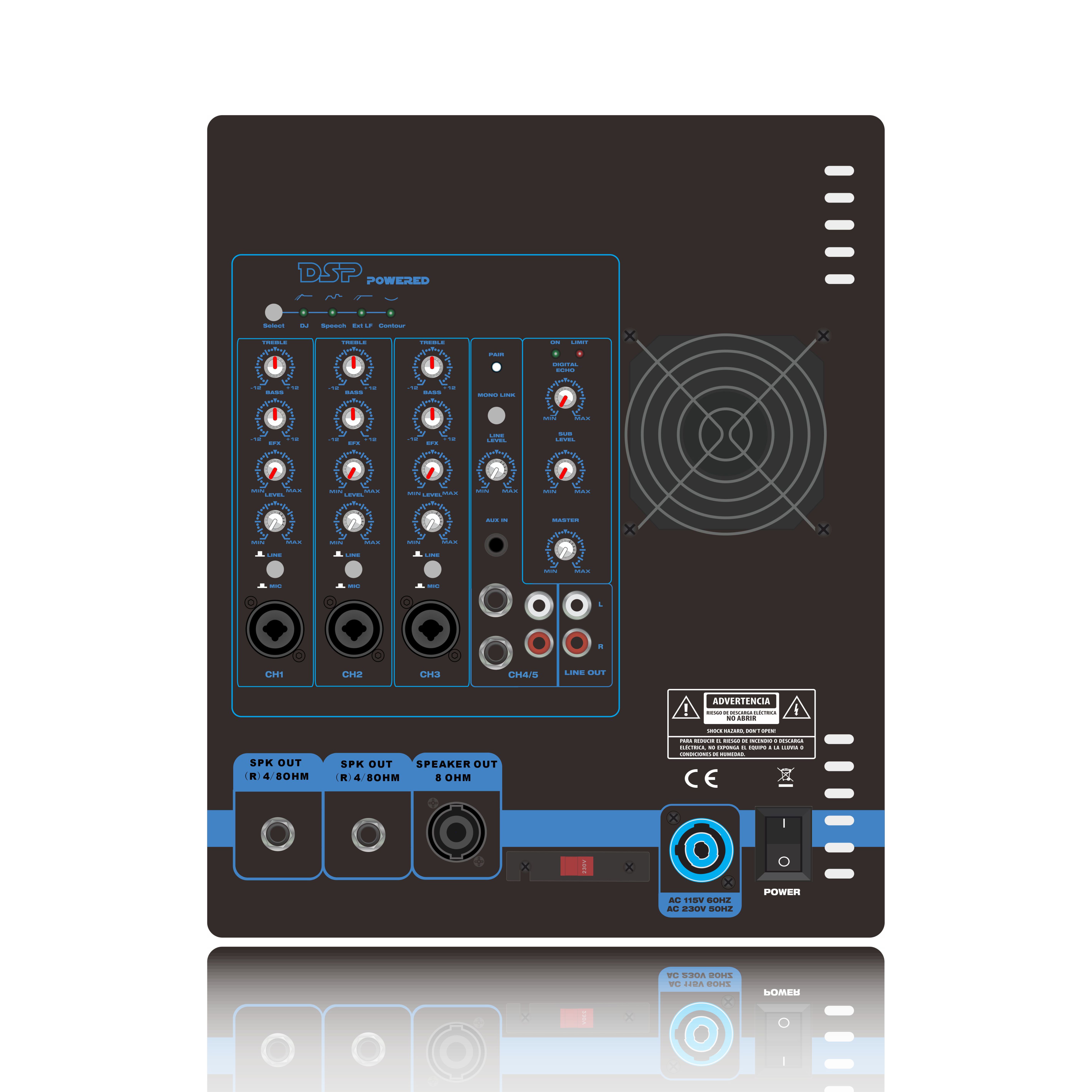 PL82DSP Amplificatore di potenza per sistema di altoparlanti line array 2.1-2.2