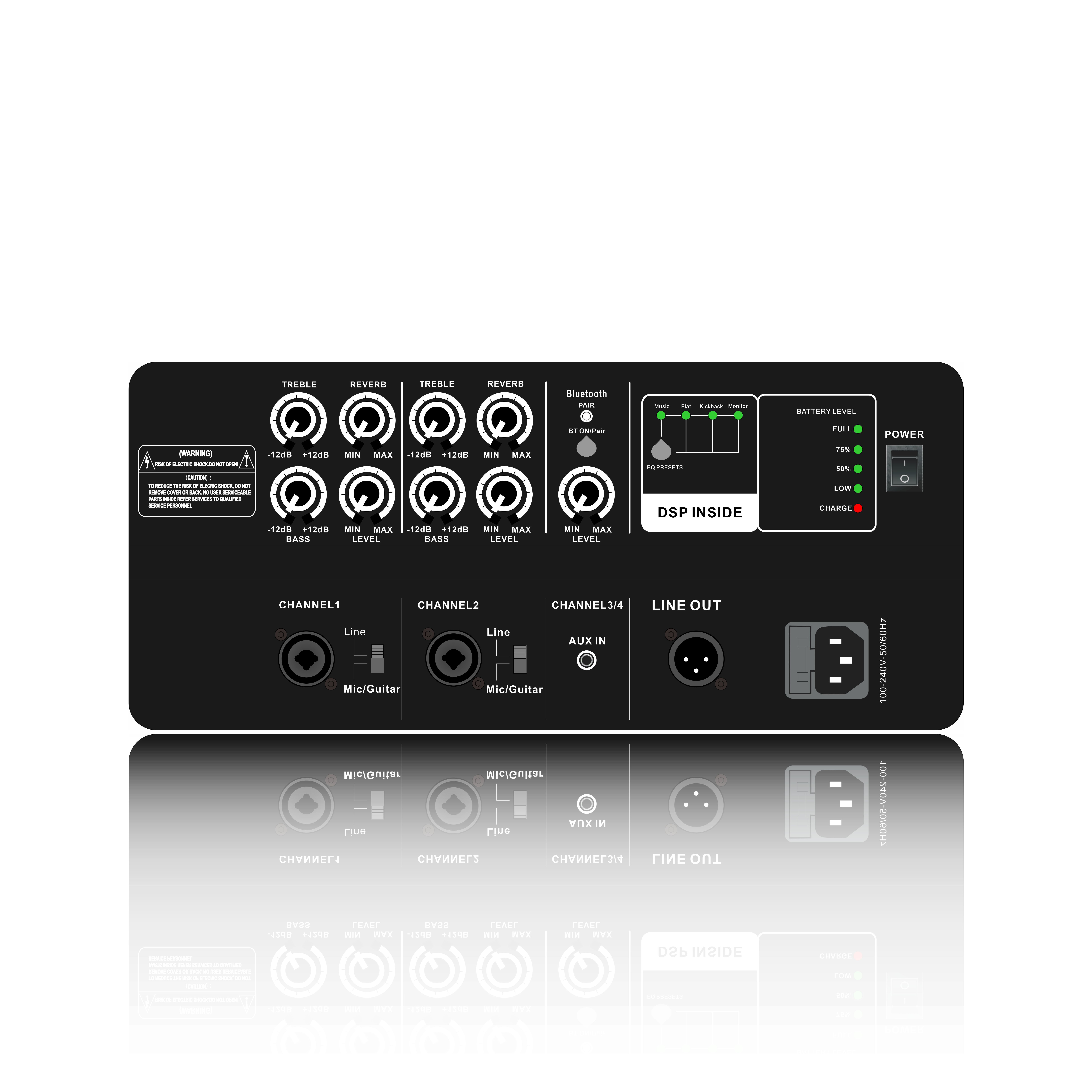 Amplificatore per sistema di altoparlanti amplificato portatile PL85DSP