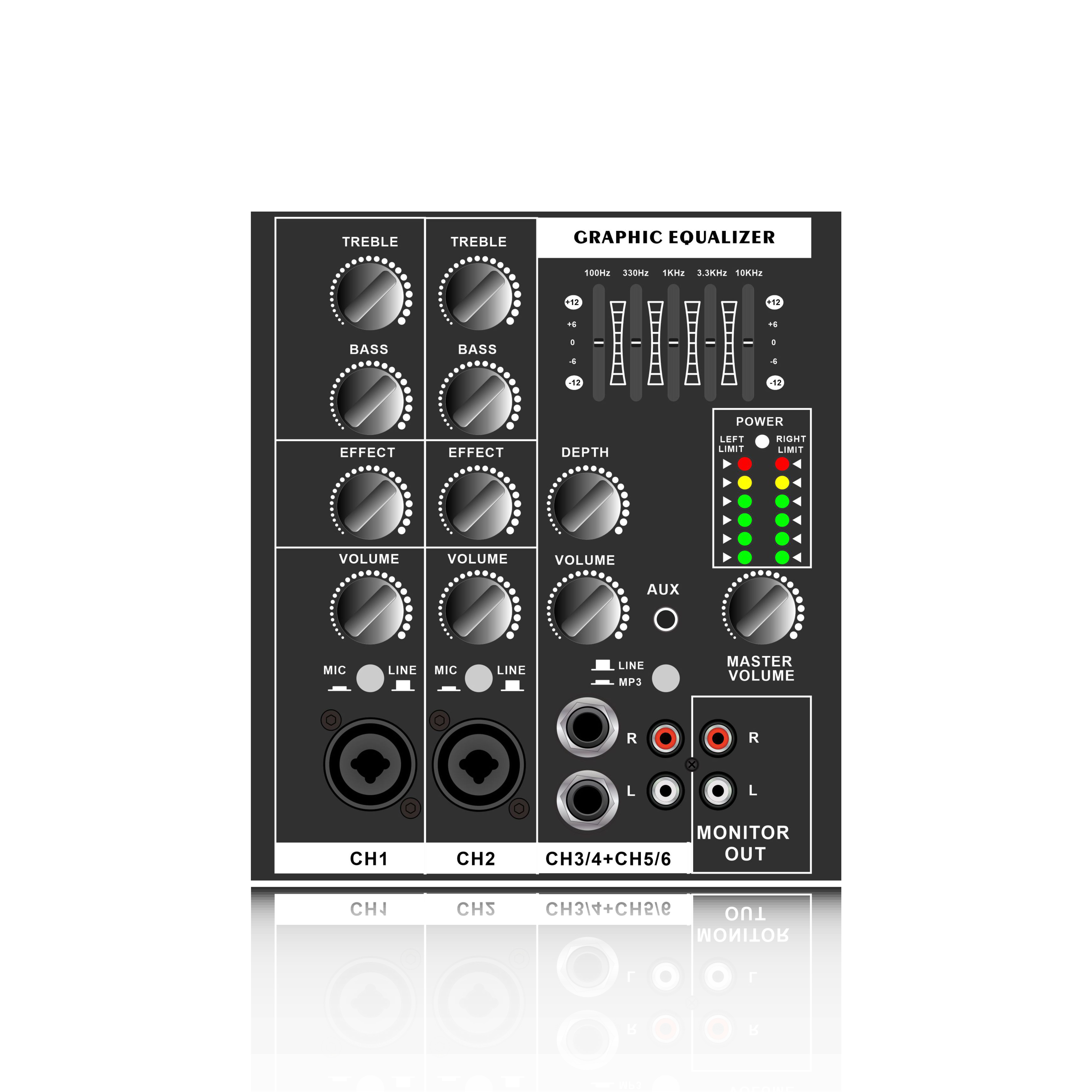 Amplificatore amplificato per sistema stereo portatile EON206