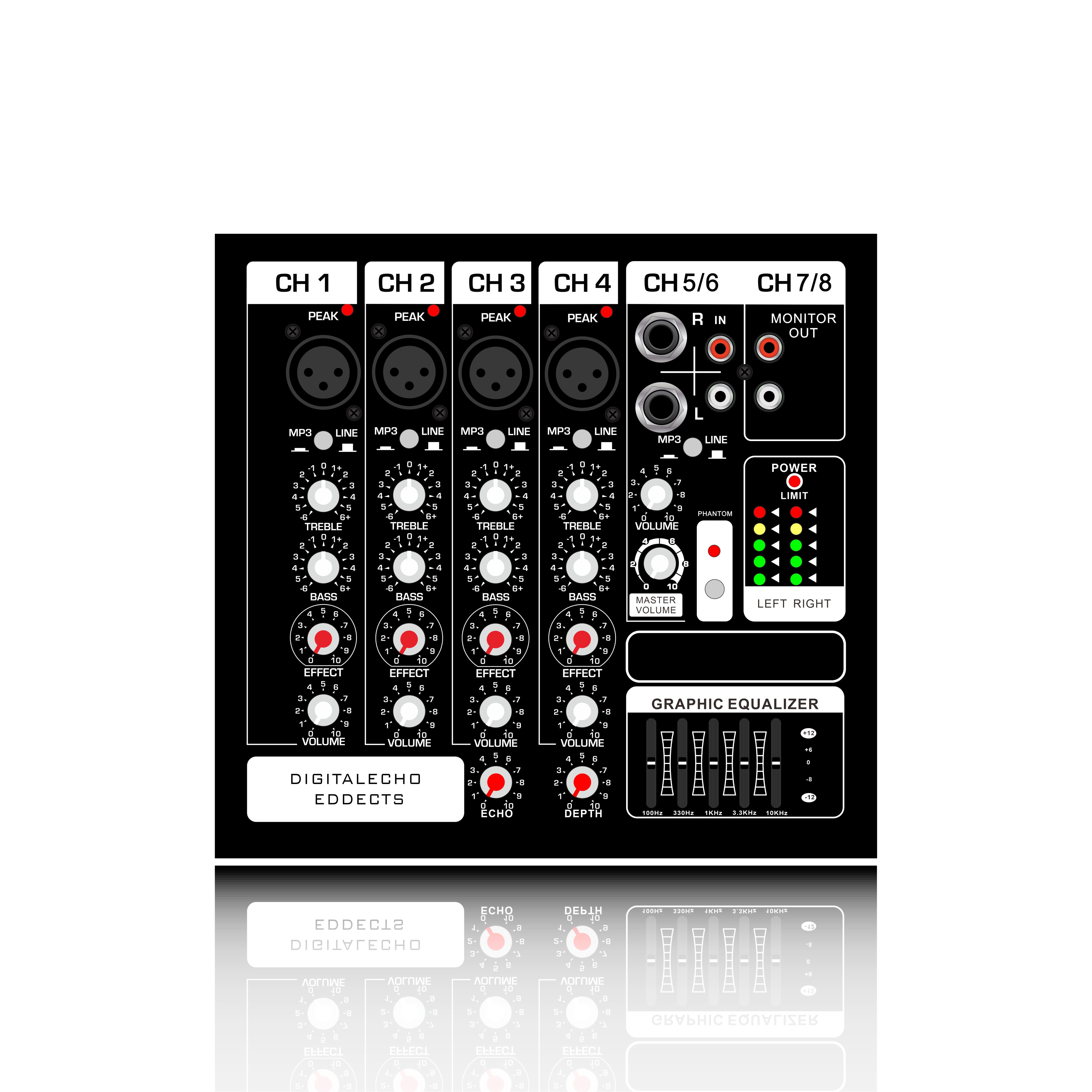 Amplificatore mixer alimentato con sistema A DUE VIE compatto da 10 pollici EON210A