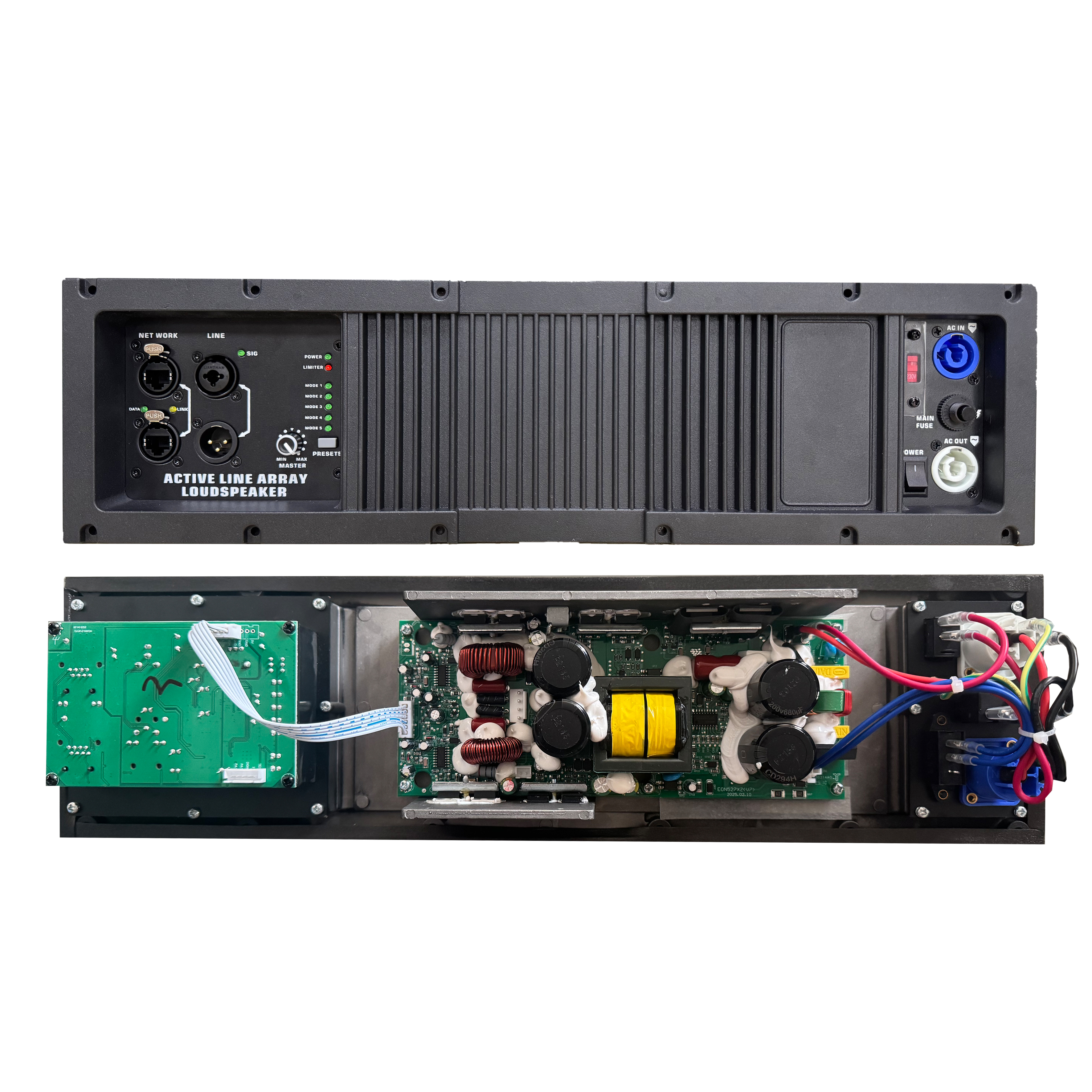 Amplificatore di sistema Line Array attivo HG485-212 con connettori RJ45